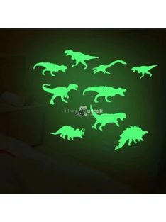   Világító dinoszaurusz formájú faldísz szett (9 darab) gyerekszobába