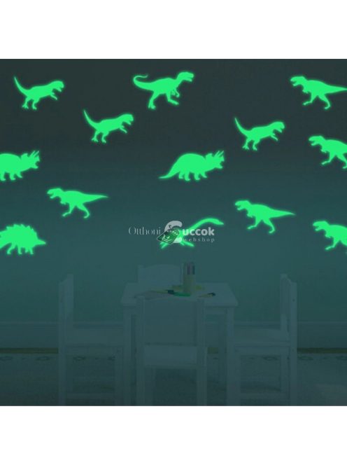 Világító dinoszaurusz formájú faldísz szett (9 darab) gyerekszobába