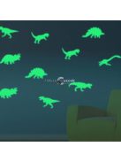 Világító dinoszaurusz formájú faldísz szett (9 darab) gyerekszobába