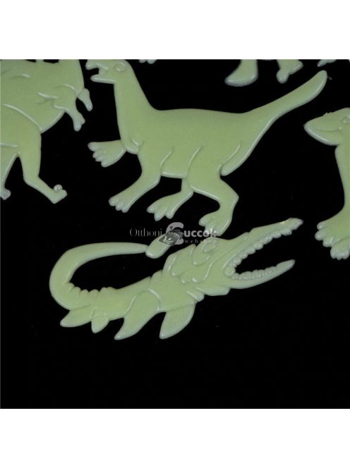 Világító dinoszaurusz formájú faldísz szett (9 darab) gyerekszobába