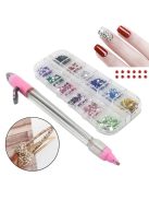 Dekorációs készlet 2000 darab díszítő strasszkővel és applikátor eszközzel kreatív díszítéshez