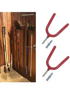   2db Strapabíró acél falra szerelhető kerti szerszámtartó állvány készlet