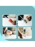 Hosszúnyelű kulacs- és palacktisztító szivacs, pezsgős és alkalmi poharakhoz, kék színben