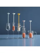 Hosszúnyelű kulacs- és palacktisztító szivacs, pezsgős és alkalmi poharakhoz, kék színben