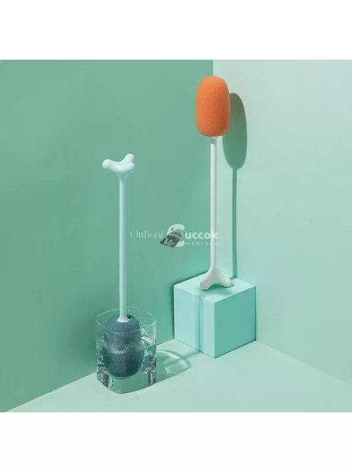 Hosszúnyelű kulacs- és palacktisztító szivacs, pezsgős és alkalmi poharakhoz, kék színben