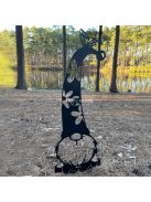 Mókás kerti törpék Nagy, virágos sapkás dekoráció kertbe és udvarra