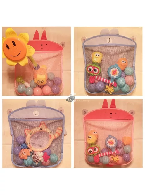 Fürdőszobai játéktároló kosár gyermekek fürdőjátékaihoz