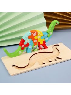   Számolós, fa kirakó gyerekeknek Dínós oktató játék 3 éves kortól