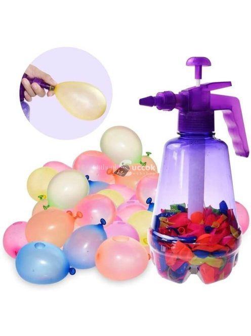 Vízibomba készlet töltő tartállyal és 500 db színes lufival kültéri szórakozáshoz