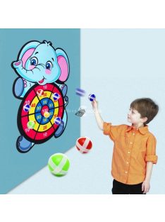   Tépőzáras célbadobó tábla szett, ajándék labdával, beltéri és kültéri játékhoz