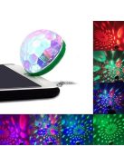 Mini RGB Disco Gömb USB Csatlakozással - Hordozható Fényhatások Partyhoz és Rendezvényekhez