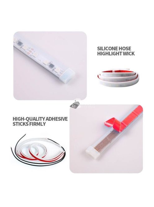 Tuning LED szalag autó ajtóra, piros-fehér dekorációs világítás