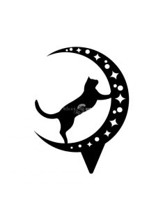   Kerti dekoráció Ülő macska figura kültéri díszítéshez