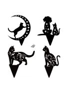 Kerti dekoráció Ülő macska figura kültéri díszítéshez