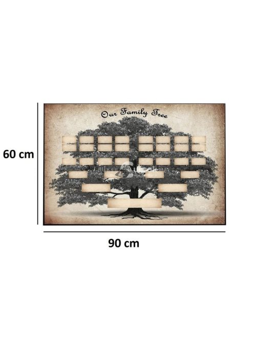 Művészi Családfa Sablon - Fali Családfa Plakát Készítéshez, Dekoratív Családfa Poszter