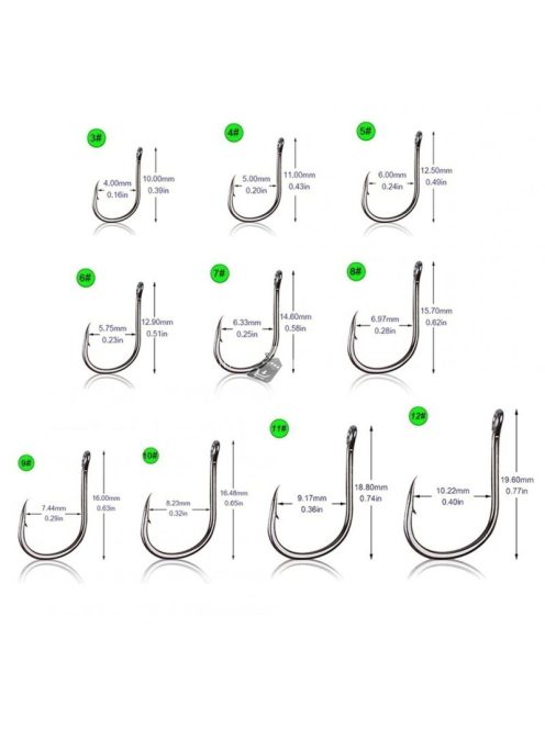 100 db-os Horgászfelszerelés Horog Készlet