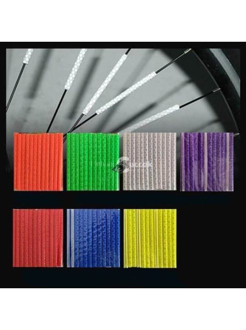 Kerékpár küllő dísz, Fényvisszaverő rúd biciklire, biztonsági kiegészítő (12 db, fehér)