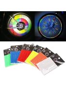 Kerékpár küllő dísz, Fényvisszaverő rúd biciklire, biztonsági kiegészítő (12 db, fehér)