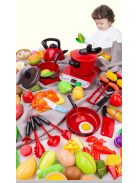 Konyhai játék szett gyerekeknek, piros színben