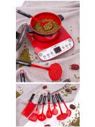 Konyhai játék szett gyerekeknek, piros színben