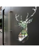 Szarvas formájú dekoratív tükör matrica falra, fekete színben