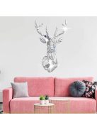 Szarvas formájú dekoratív tükör matrica falra, fekete színben