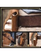 Retro bőr övtáska, férfi divatkiegészítő kávé színben