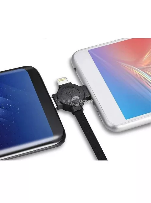 4 az 1-ben Fekete Telefon Töltő Készlet