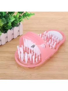  Zuhanypapucs Talpmosó és Hámlasztó Papucs Pink – Lábápoló és Masszírozó Fürdőpapucs