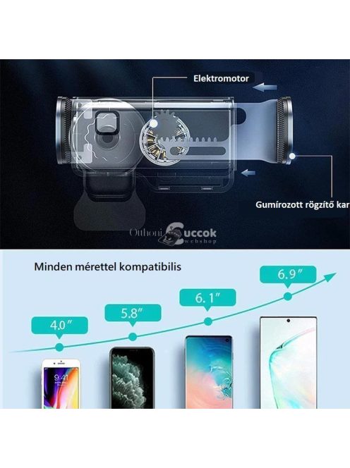 Prémium Automatizált Telefontartó Autóba - Univerzális, Állítható Rögzítéssel és 360 Fokos Forgathatósággal