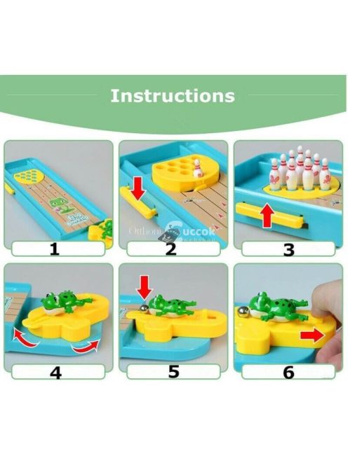 Mini Béka Bowling Játék, Asztali Szórakoztató Készlet Gyerekeknek és Családoknak
