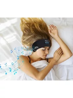   Bluetoothos Zenélő Fejpánt Fekete – Kényelmes Zenehallgatás és Alvás Közben
