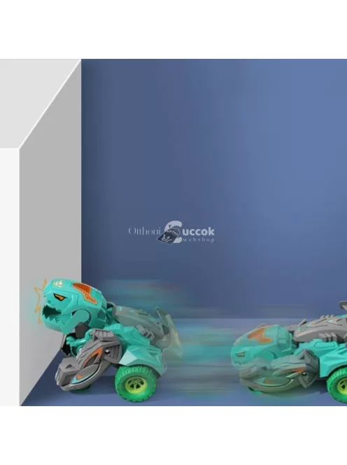 Zöld Dínó Versenyautó Gyerek Játékautó