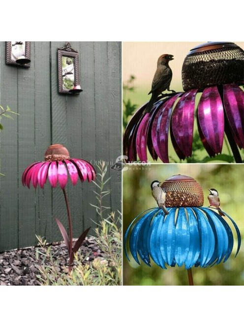 Piros Virág Alakú Madáretető Kerti Dekorációként Használható