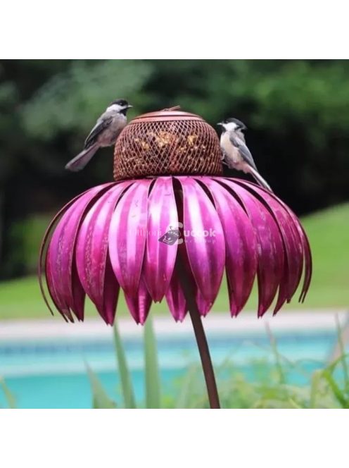 Piros Virág Alakú Madáretető Kerti Dekorációként Használható