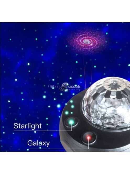 LED-es éjszakai projektor csillagfény és galaxis vetítéssel