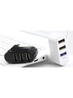   3 Portos USB 2.0 HUB forgatható fejjel, Fehér színű, többeszközös csatlakoztatáshoz