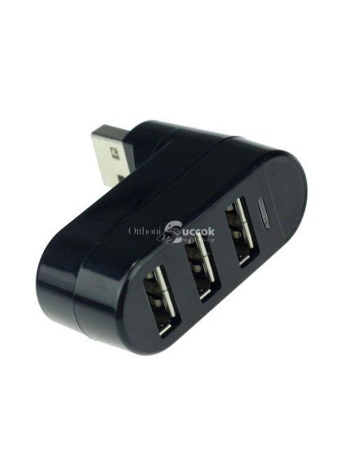3 Portos USB 2.0 HUB forgatható fejjel, Fehér színű, többeszközös csatlakoztatáshoz