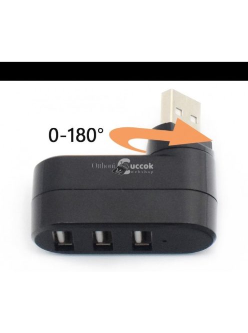 3 Portos USB 2.0 HUB forgatható fejjel, Fehér színű, többeszközös csatlakoztatáshoz