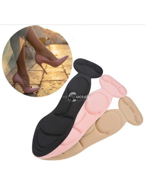 Fekete cipőbetét magassarkúhoz, sarokvédő talpbetét nőknek