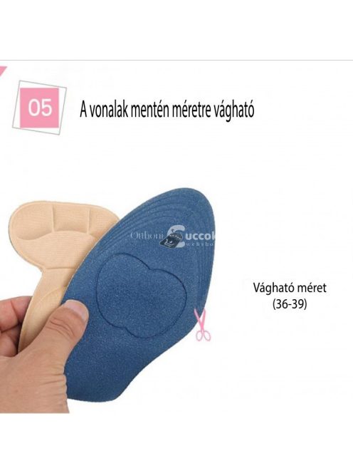 Fekete cipőbetét magassarkúhoz, sarokvédő talpbetét nőknek