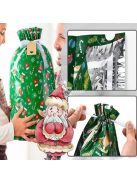 Karácsonyi húzózsinóros ajándéktáska ünnepi ajándékcsomagoláshoz