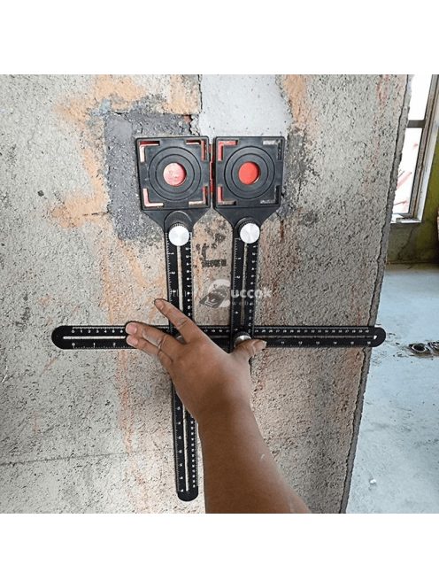 Univerzális vonalzó sablon precíziós méréshez és tervezéshez