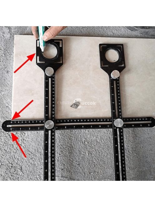 Univerzális vonalzó sablon precíziós méréshez és tervezéshez