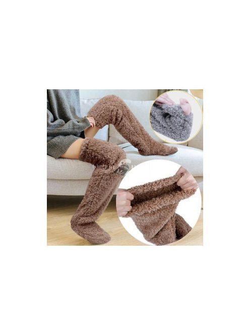 Bolyhos szürke lábmelegítő harisnya kényelmes viselethez