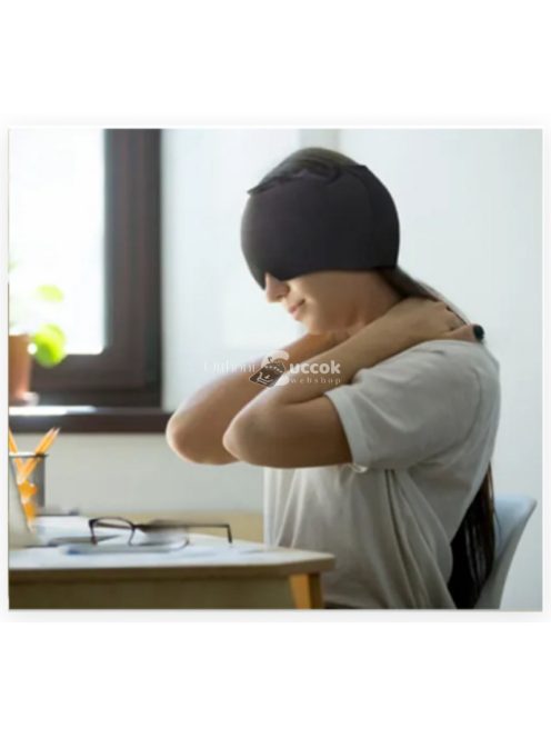 Kék színű migréncsillapító sapka fejfájás enyhítésére