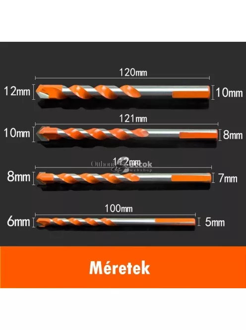 Fúrószár készlet (4 darabos) - Precíziós fúrásra alkalmas készlet különböző méretekben