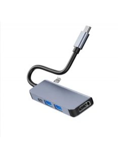   C típusú USB Hub 3.0 – 4 portos, 4K HDMI csatlakozással, többeszközös kompatibilitás