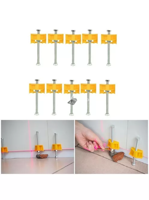 Csempeszintező és lapszintező készlet (fali, csavaros rendszerű) - 10 darabos csomag