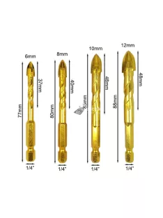  6 részes Kerámia és Üveg Fúrószár Készlet Precíziós Fúráshoz